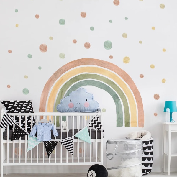 Cartoon rainbow pattern wall stickers, self-adhesive children's room wall stickers, and home decoration stickers