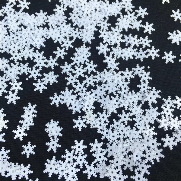 1Pack Multi Size 5mm-19mm White Snowflake Shape Sequins Sewing Craft Christmas Decoration White Navidad Ornaments Flower Sequin