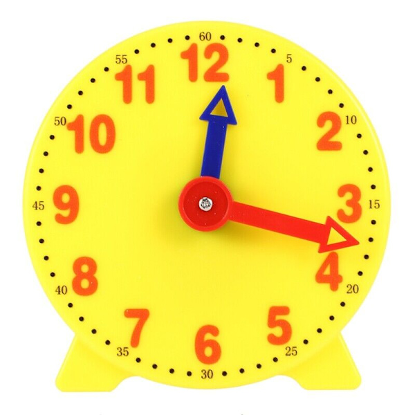 4 Inch Student Learning Clock Time Model Teacher Gear Clock 12/24 Hour School A9