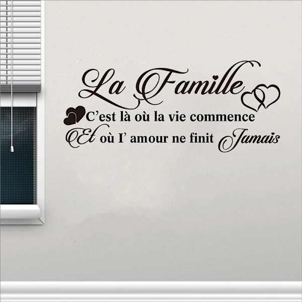 French La Famille Vinyl Mural Wall Decals Sticker France Family Decor Wall Art Decals Home Living Room Bedroom Wall Decoration