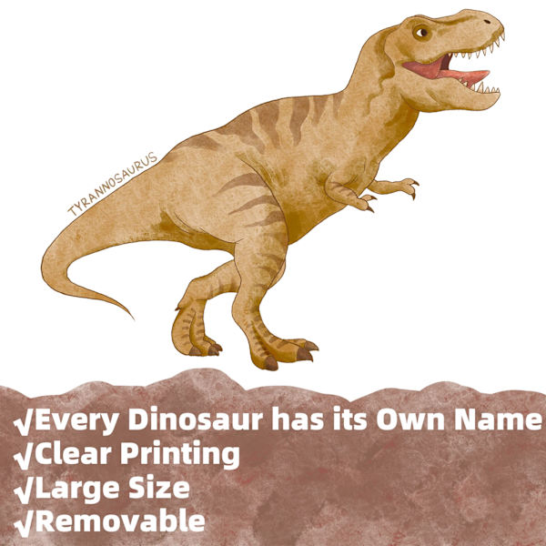 Dinosaur Wall Decals, Dino Alphabet Wall Stickers, Wall Decor for Boy Girl Kids Nursery Baby Bedroom Living Room  Classroom