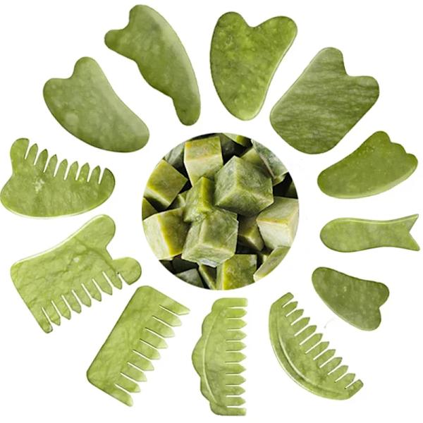 Natural Jade Stone Gua Sha Board SPA Acupuncture Gouache Scraper Massager Skin Beauty Facial Lifting Care Scraping Massage Tools