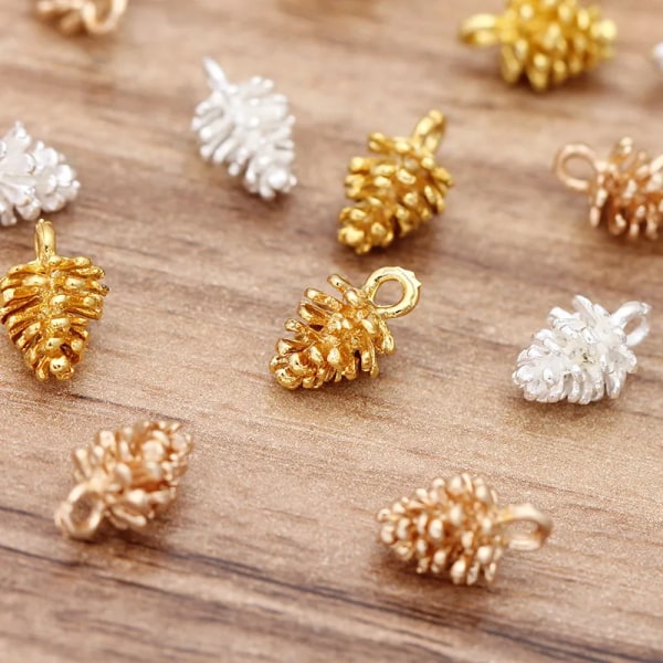 20pcs/lot 12*7mm Alloy Bijou Pinecone Pendants Charms DIY Earrings Necklace Making Jewelry Accessories Parts Decoration     0202