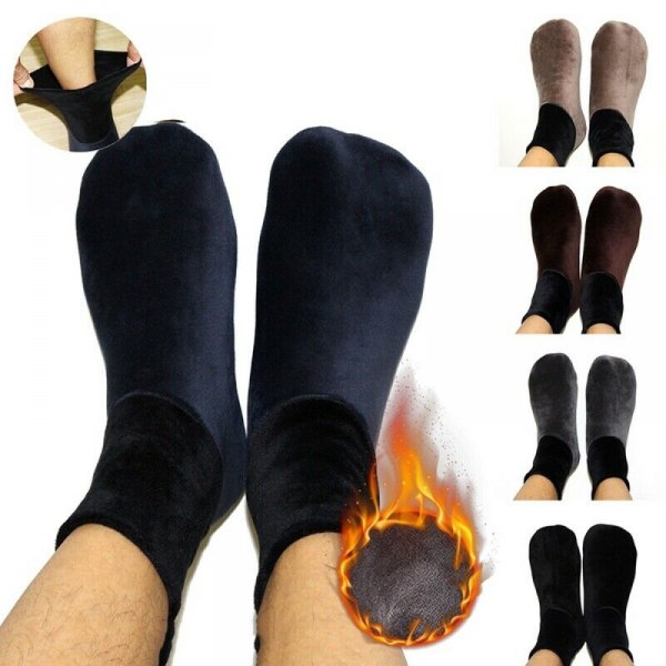 Men Floor Socks Winter Indoor Thermal Foot Cover Soft Floppy Plush Slipper Socks