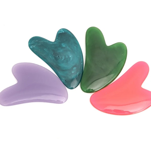 1Pc Heart Shape Face Back Waist Spa Massager Beeswax Gua Sha Scraping Massage Scraper Acupuncture Guasha Board Massager for Face