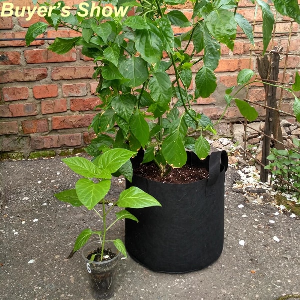 1/3/5/7/10/15/30 Gallon Grow Bags Felt Strong Plant Bag Gardening Fabric Grow Pot Vegetable Growing Planter Garden Flower Pots