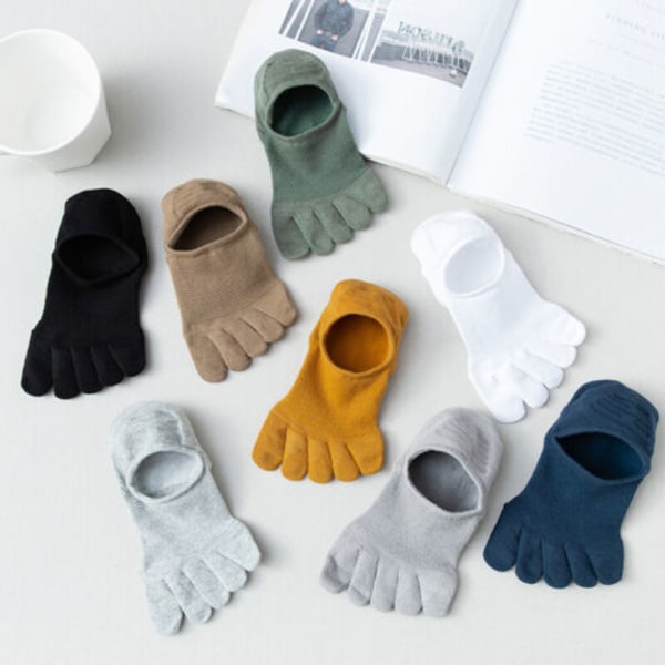 Womens Men's Casual Cotton Toes Socks Winter Sports Five Finger Socks Boat Socks