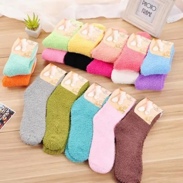 1 Pairs Cute Mink Velvet Socks for Women Girls Autumn and Winter Thicken Thermal Coral Velvet Sleep Plush Floor Plush Socks