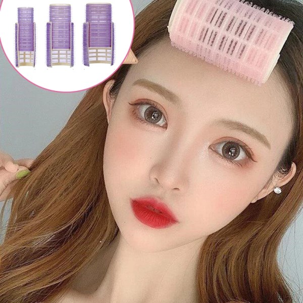 2/6/8/10/12/14pcs Bang Rollers Self-adhesive Lazy Bangs Roller Hair Curlers Hair Curling Air Bangs Roller Clips Styling Tools