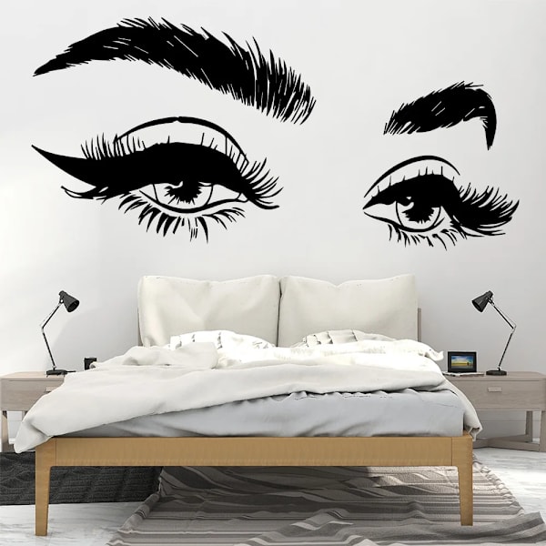 Beautiful Eyelashes Eye Vinyl Wall Sticker Wall Decor For Beauty Salon Decoration Art Wall Decals Wallpaper Stickers Murals 28cmX61cm