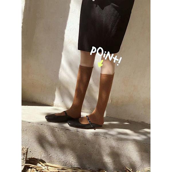 5 Pairs of Ladies Solid color calf socks Solid color warm stockings