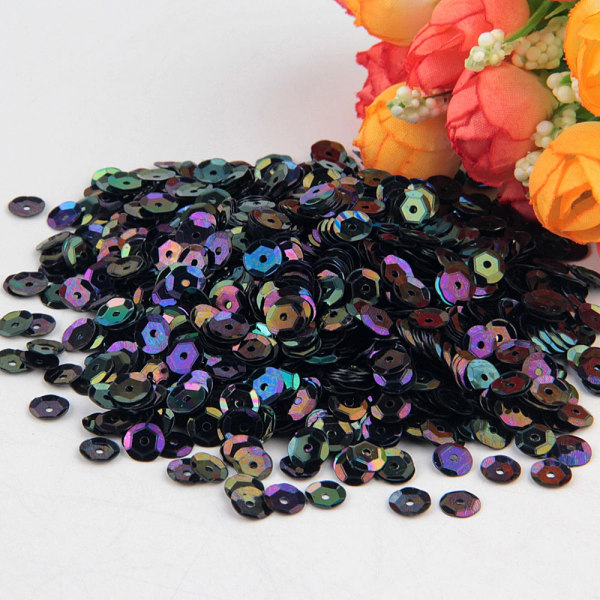 10g Paillettes Black Sequins Flat Round PVC Loose Sequin for Crafts Women Garments Sewing Accessories Lentejuelas Manualidades
