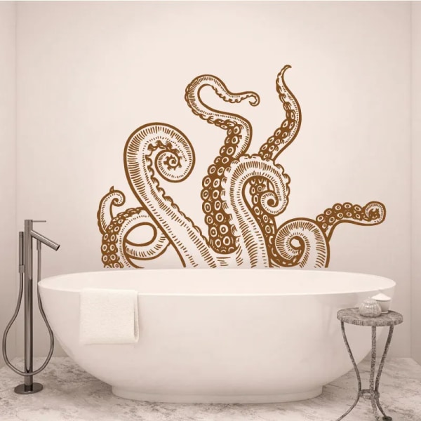 Octopus Tentacle Wall Sticker Kraken Bathroom Ocean Crusu Animal Bio Bathroom Toilet Home Bedroom Decoration Vinyl Decal X4