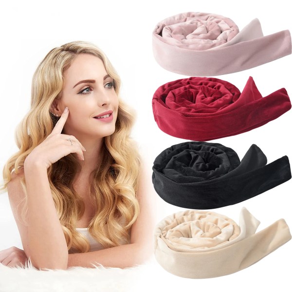 Heatless Curling Rod Headband Overnight Natural Curls Soft Ribbon Lazy Hair Curler No Heat Curling Roller DIY Hairstyling Tool