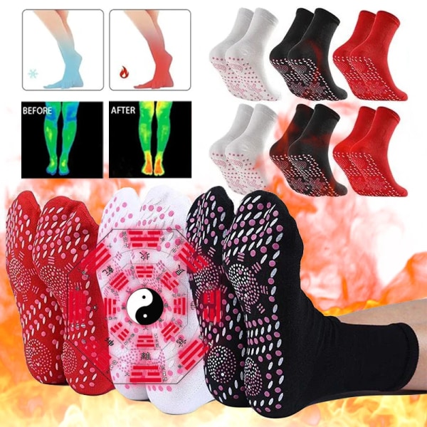 3Pairs Winter Self-heating Health Care Socks Women Ski Sports Self Heated Massage Man Short Sock Magnetic Therapy Warm Socks