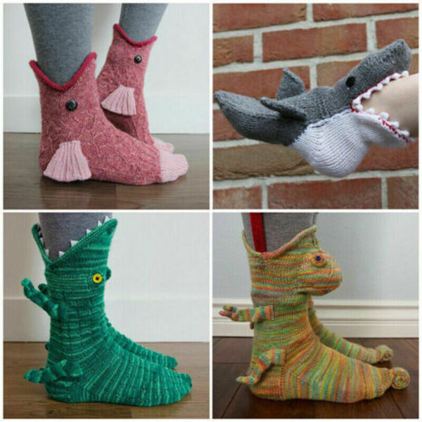 Crocodile Socks Animal Socking Winter Warm Christmas Gift Knitted Novelty Unisex