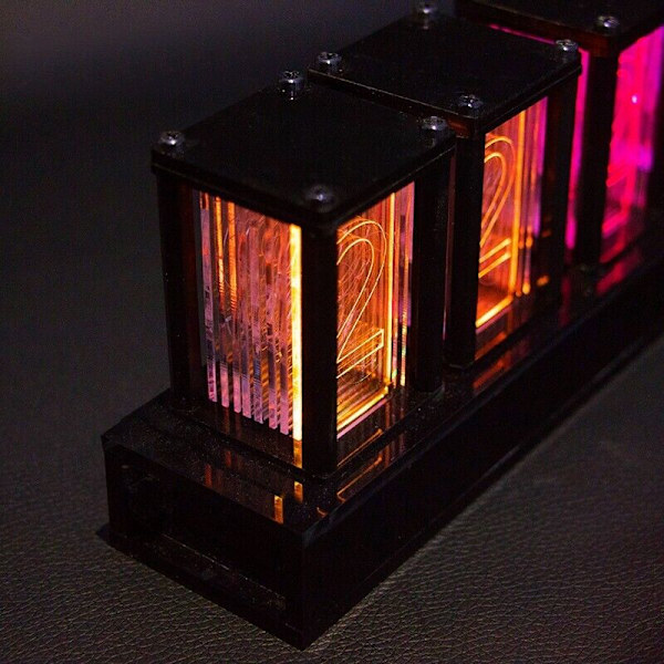 RGB Pseudo Glow Tube Clock Acrylic LED Digital Clock Unassembled Desktop Gadget-
