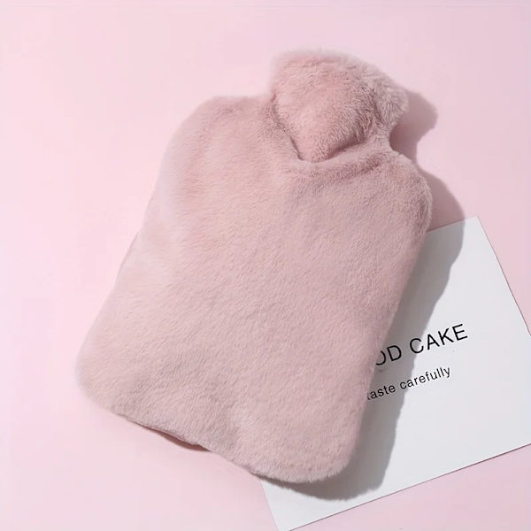 1000ml Imitation rabbit plush hot water bag to warm baby's home, long-lasting warmth, large-capacity hand warmer hot water bag