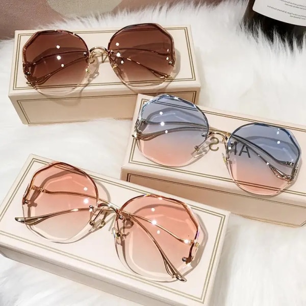 2023 Fashion Gradient Sunglasses Women Brand Design Vintage Pilot  Retro Shades Cutting Lens Gradient Sun Glasses Female UV400