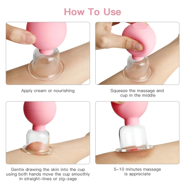 5Pcs Professional Massage Suction Cups Vacuum Cupping Glasses Cellulite Massage Cupping Therapy Set Ventosas Slimming Jars