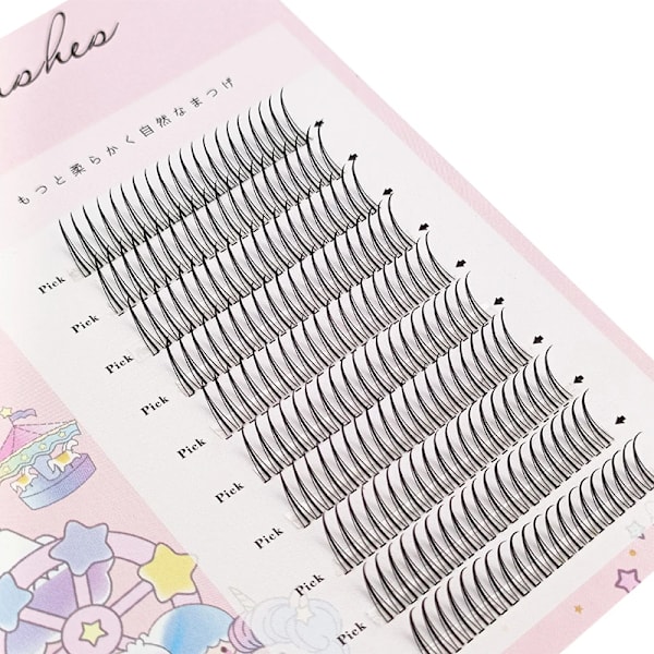 A/M Shape Premade Eyelashes Makeup Individual Lashes Cluster Spikes Lash Wispy Premade Russian Natural Fluffy False Eyelashes