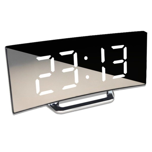 Electric Alarm Clock for Bedrooms Digital Clock Modern Curved Design LED Clocks