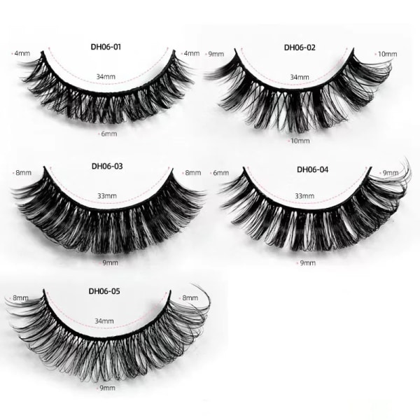 New 5/10Pairs Lashes D Curl 10-16mm Russian Lashes 3D Mink Eyelashes Reusable Fluffy Russian Strip Lashes eyelashes extensions