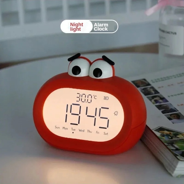 reloj Alarm Digital Clock Student Smart Timer Children's Cartoon Bedside Desktop Night Light Silent Learning Lights Table Clock