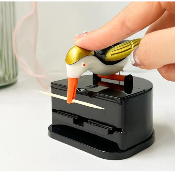 Bird Toothpick Box Automatically Ejects Household Press Type Toothpick Bucket Cute Intelligent Woodpecker Toothpick Bucket Can