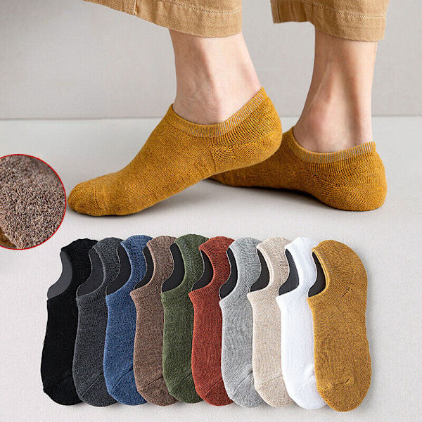 5 Pairs Men's Sports Low Top Anti-slip Towel Bottom Breathable Socks