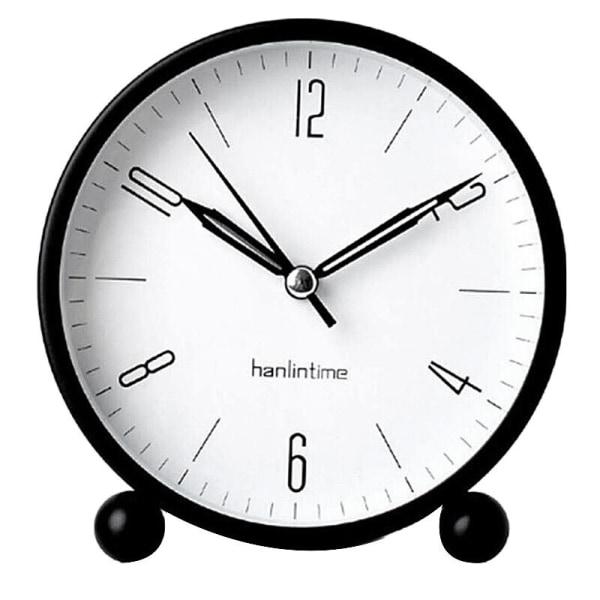 Hanlintime Analog Alarm Clock,Easy Set Small Desk Clock,Non Ticking,with NightR7