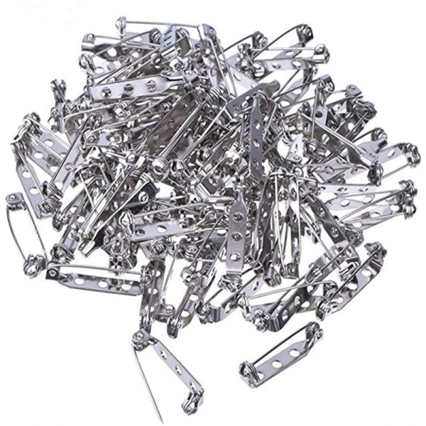 MIUSIE 50 Pcs/Lot 15 20 25 30 35 mm 40mm Brooch Clip Base Pin Safety Pin Brooch Set Blank Base For DIY Jewelry Making Supplies
