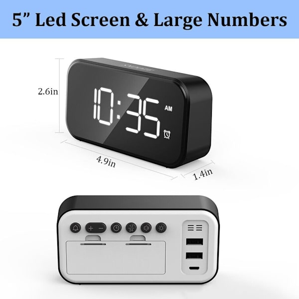 Alarm Clock LED Bedside Clock 1 Piece 5V 2A Alarm Clock Digital Alarm Clock
