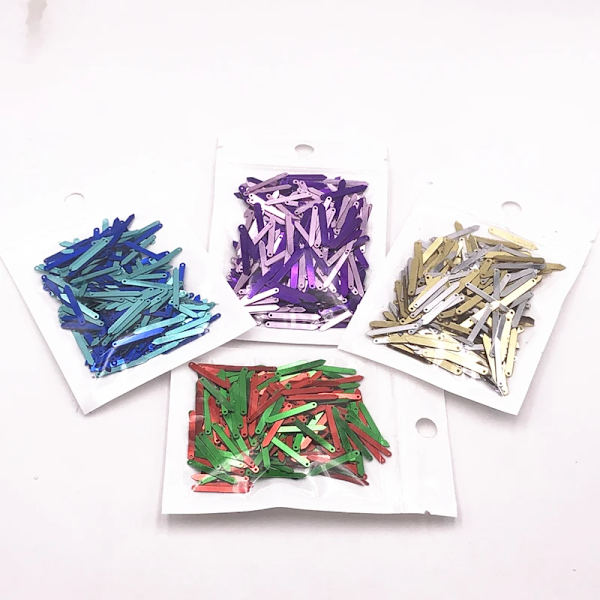 100Pcs/Pack 3*20mm Rectangle Bar Arrow Tip Sequins PVC Paillettes Sewing Wedding Craft DIY Lentejuelas Garment Accessories
