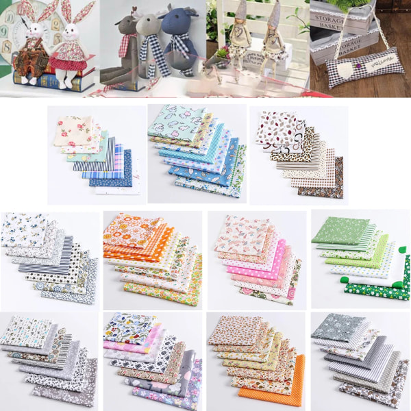 25*25Cm Cotton Fabric Assorted Mixed Pattern Bundle Quilting Cotton Fabric For Patchwork Needlework DIY Handmade Accessories