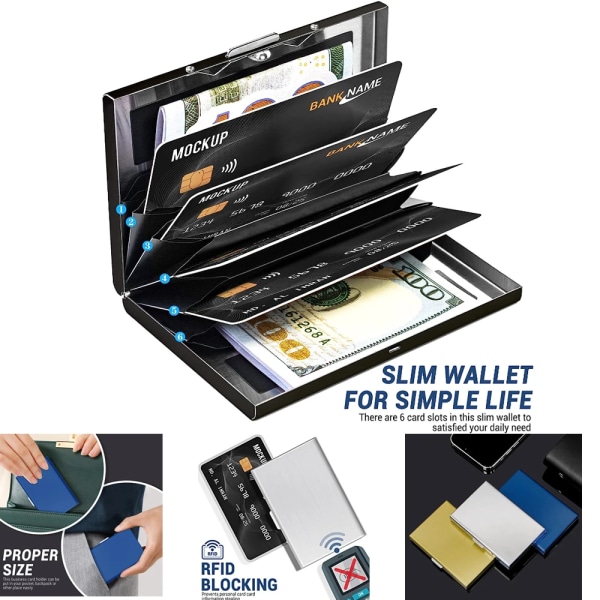 RFID Credit Card Holder Stainless Steel Credit Card Wallet Business Card Holder for Women Men