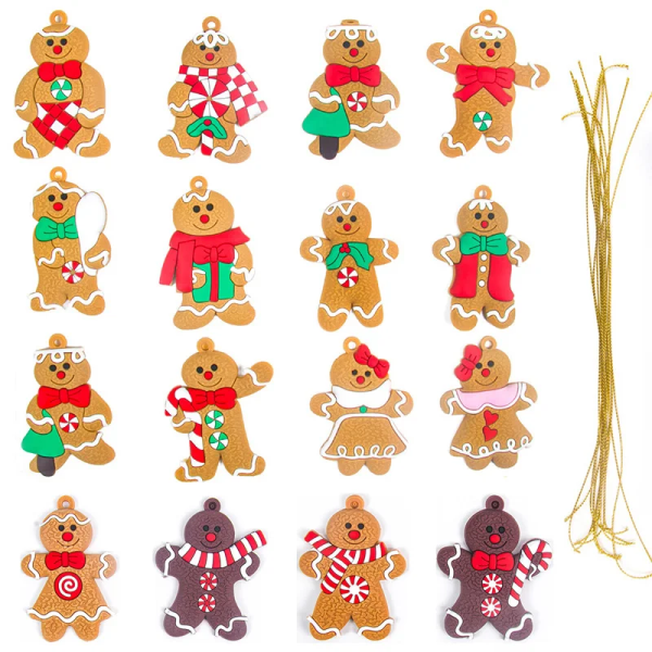 Christmas Gingerbread Man Pendant Xmas Tree Hanging Ornaments Christmas Decoration for Home Navidad New Year Party Supplies Noel