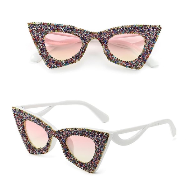 Womens Party Rhinestone Sunglasses Shades Gorgeous Cat Eye Sunglasses Plastic