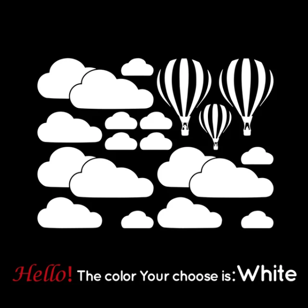 Cartoon Hot Air Balloon Clouds Wall Sticker For Kids Baby Rooms Decoration Nursery Vinyl Art Mural Home Bedroom Decor Stickers