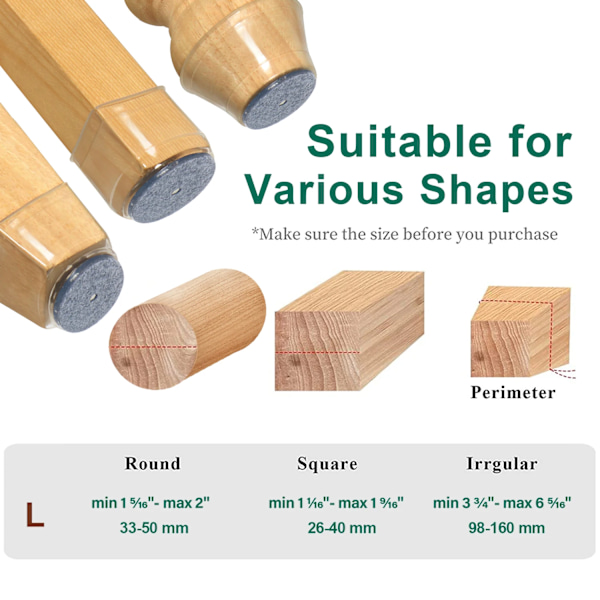 32Pcs Large Chair Leg Floor Protectors Felt Pad Furniture Cups for Hardwood Floors, Protect Floors from Scratches & Reduce Noise