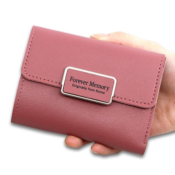 2023 New Simple Compact Portable Women's Wallet Multi Card Multi Function Three Fold Buckle Purse Fashion Short Style Clutchbag