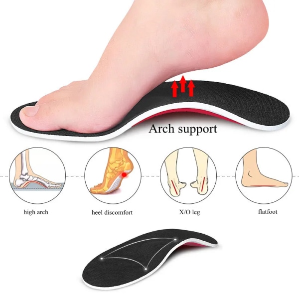 EVA Orthopedic Insoles Arch Support Flatfoot Sports Shoes Inserts Feet Cushion Pads Shoe Sole for Arch Foot X/O Leg Correction