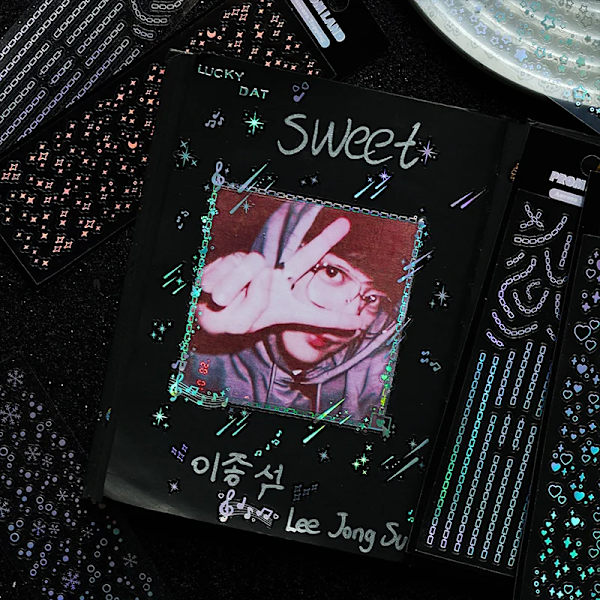 "Dots Of The Stars Series" DIY Phone Case Stickers Cartoon MINI Dazzle Gold Waterproof Photo Album PVC Decorative Material