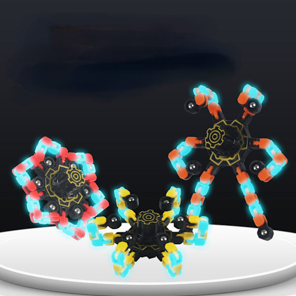 Luminous Decompression Deformation Mechanical Gyro Children's Finger Spiral Toy