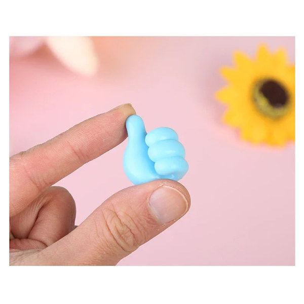 Thumb shaped Rubber Hook Holder Glasses Case  Power Cord Charging Line Self Adhesive Mini Hook Car Gadget Decorations