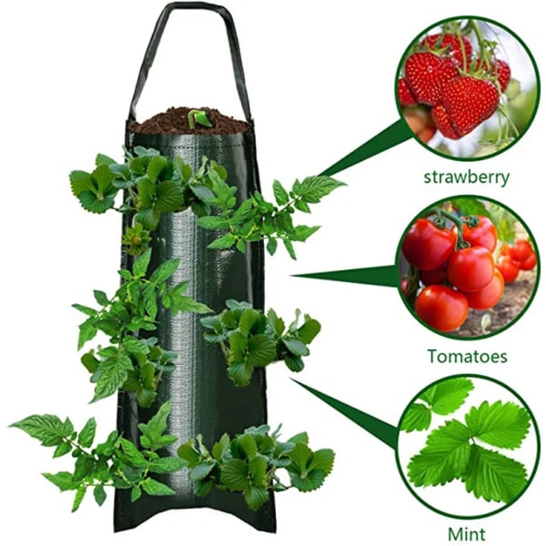 Multi-port hanging strawberry growing bags plant growing bags indoor and outdoor vertical growing bags cultivation bags1pc