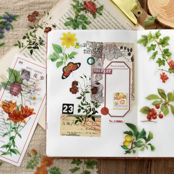 40pcs/lot Kawaii Stationery Stickers Garden plant DIY Craft Scrapbooking Album Junk Journal Happy Planner Diary Stickers