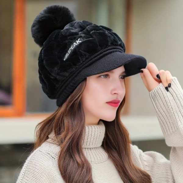 Winter Knitted Scarf Hat Set Thick Warm Skullies Beanies Hats for Women Solid Outdoor Snow Riding Ski Bonnet Caps Girl