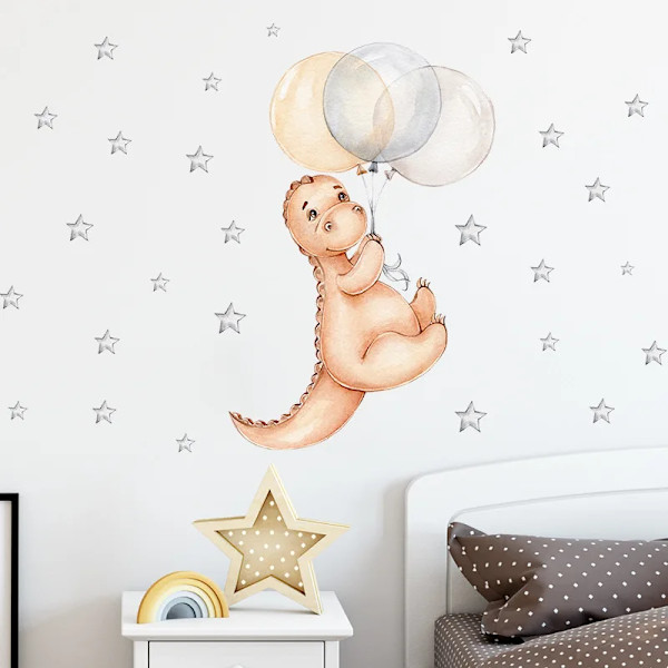 Cartoon Elephant Giraffe Sleeping Wall Stickers Moon Decorative Wall Decals Baby Nursery Animal Stickers for Bedroom Kids Room
