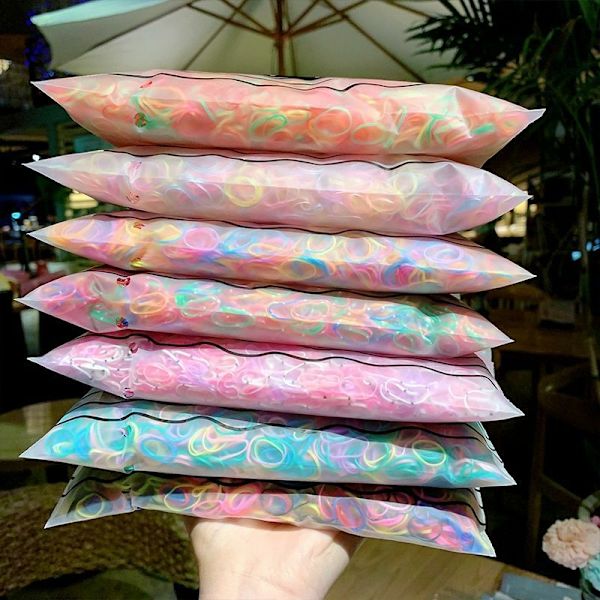 Small Rubber Bands Disposable Gum For Ponytail Holds Scrunchies Fashion 1000 Pcs